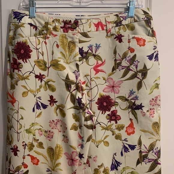 Lands End floral pants size 8 NWOT mid rise straight leg - Picture 3 of 14